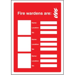 Fire Wardens Are (3 Names - Locations and Numbers)