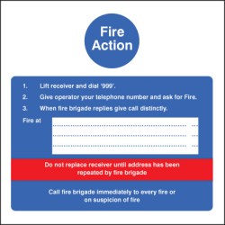 Fire Action - Hotel Sign