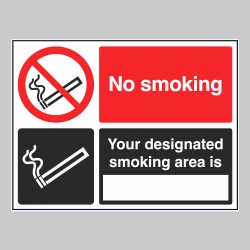 No Smoking Designated Smoking Area Is (White / Black)