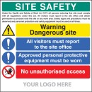 Site Safety - H&S Act - Dangerous Site - Report to Office - PPE - No Unauthorised Access