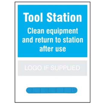 Tool Station Shadow Board with Blue Magnetic Rail