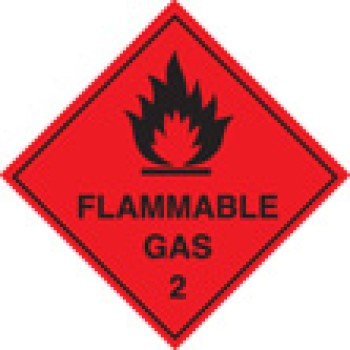 Flammable Gas 2 Labels (Roll of 100)