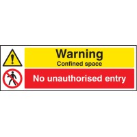 Warning - Confined Space - No Unauthorised Entry