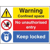 Warning - Confined Space - No Entry - Keep Locked